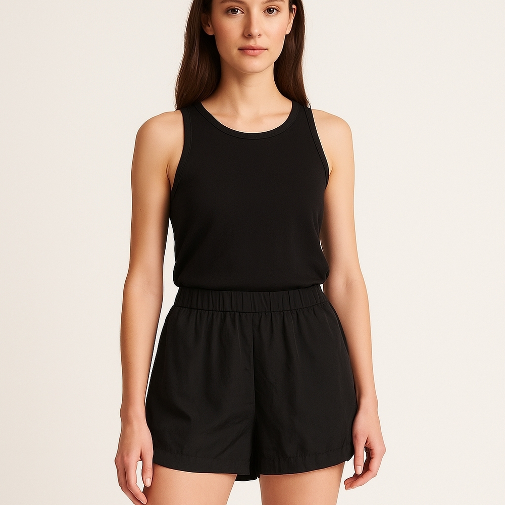 H&M Silk Blend Shorts Black‎ Women’s Size 4 High Rise Lightweight Dressy